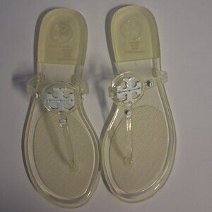 Tory Burch Mini Miller Flat Thong Sandals Clear Size 6 Like new